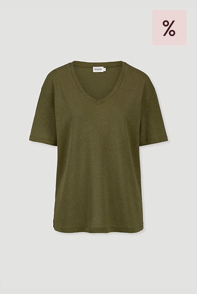 T-Shirt Oversize aus Leinen und Bio-Baumwolle