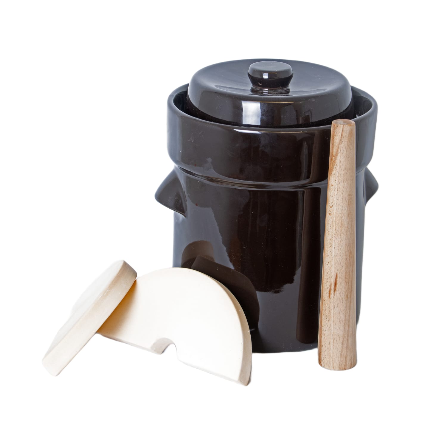 Image of Hausgemachten Crock with Stomper & Weights - 1-Gallon Crock