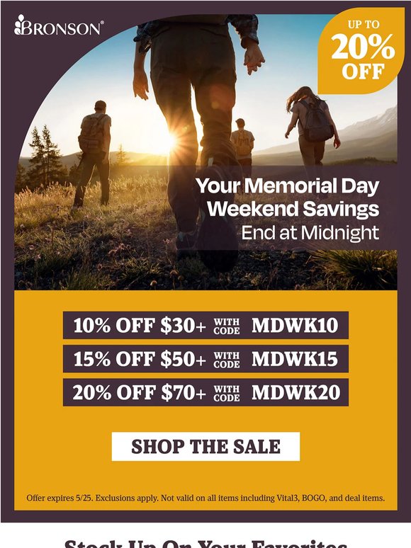 Last Chance 😎 Up to 20% OFF Ends at Midnight