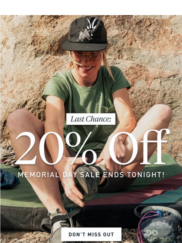 Last Chance: 20% Off Sitewide