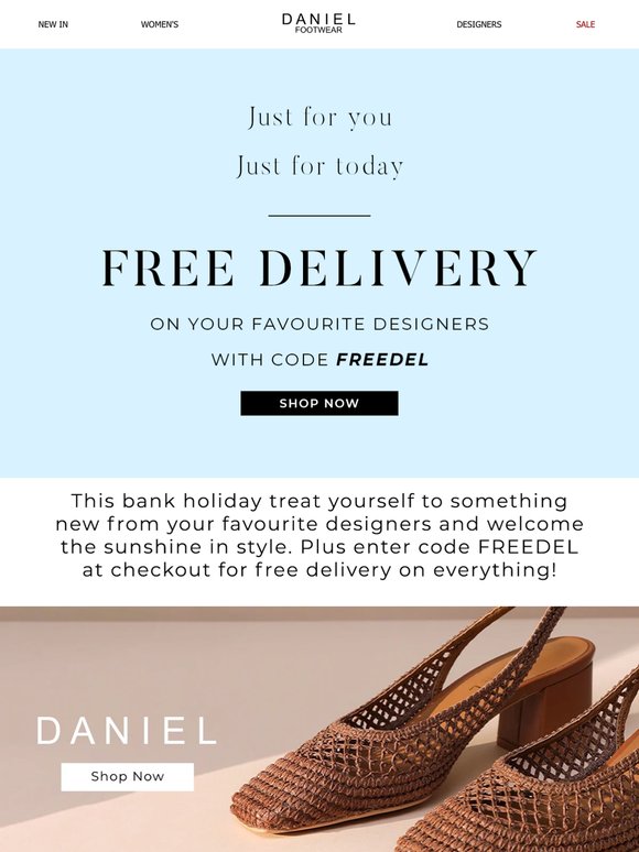 Email Exclusive - Free UK Delivery On Your Favourite Designers