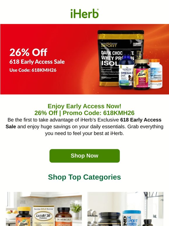 ✨ 618 Early Access Sale: 26% OFF!