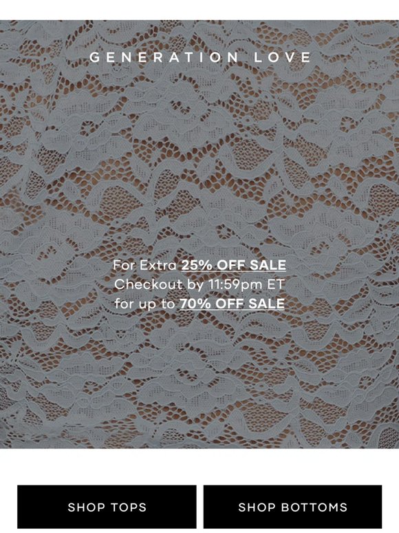 LAST CHANCE FOR EXTRA 25% OFF SALE