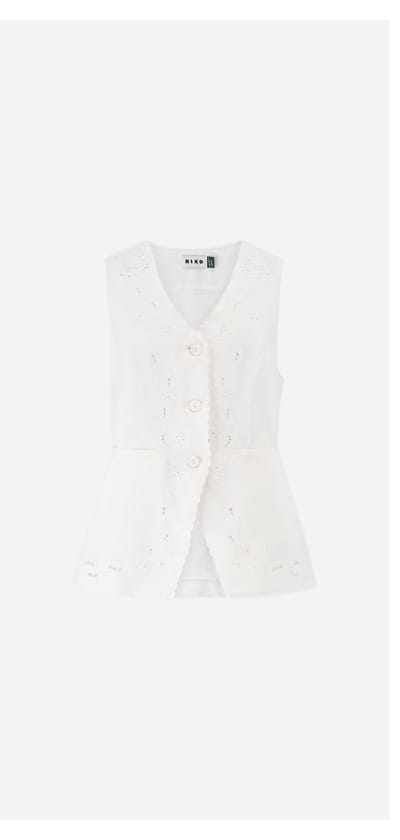 Jesse Top In Embroidered Ivory