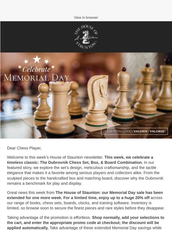 Meet The Dubrovnik Chess Set, Box & Board Combination