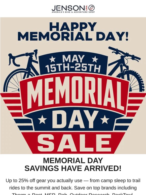 Memorial Day Savings Have Arrived 🇺🇸 Up to 25% Off