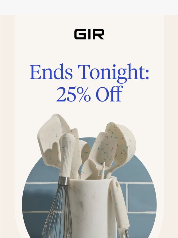 25% off sitewide ends tonight!