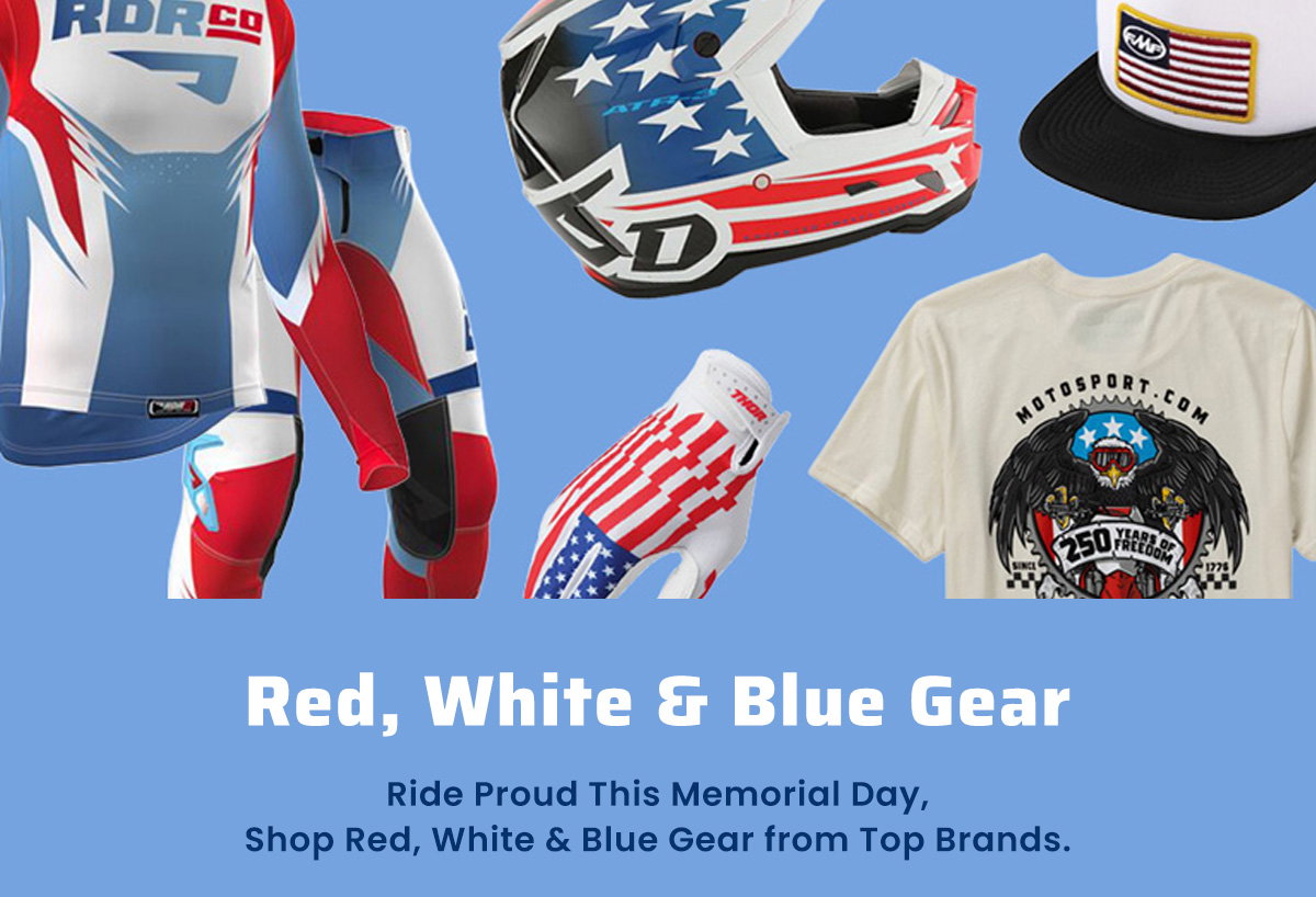 Red, White & Blue Gear  Shop Riding Gear