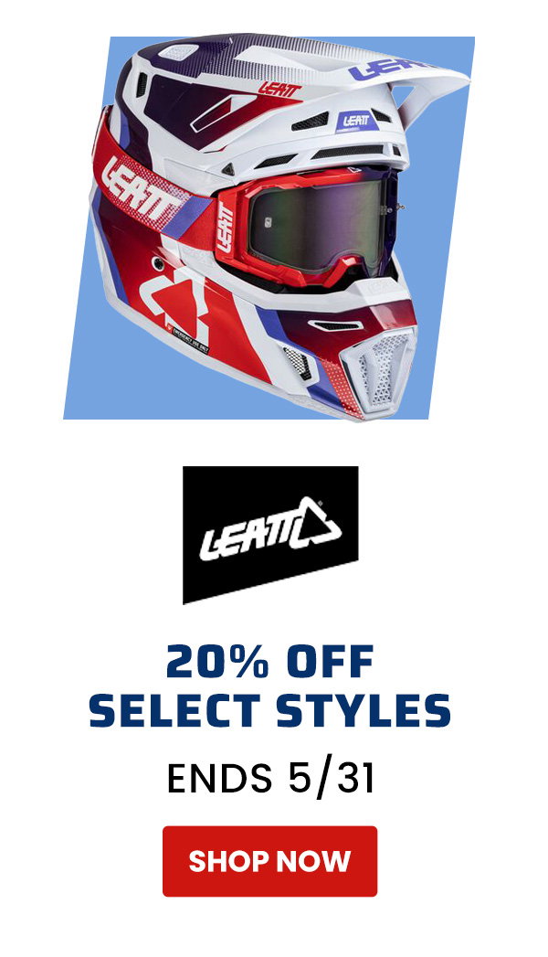 Leatt  20% Off Select Styles  Ends 5/31