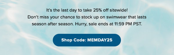 25% Off with code: MEMDAY25
