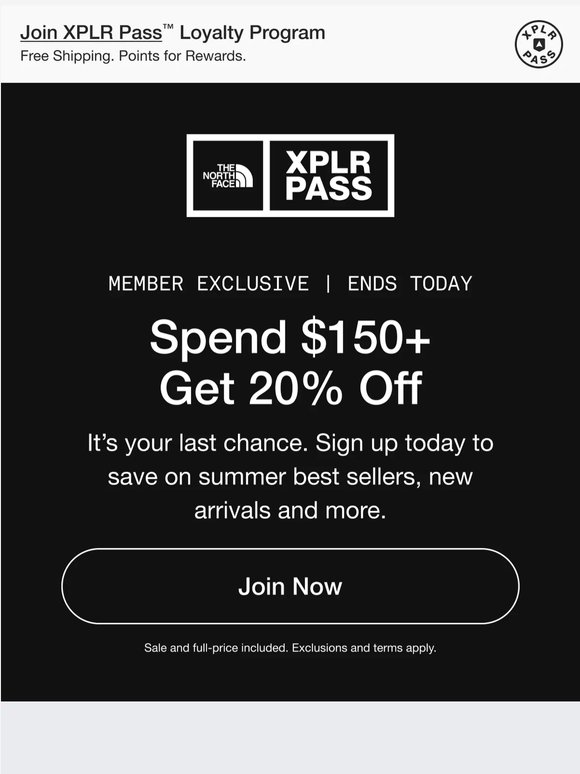 Last chance to get 20% off $150+.