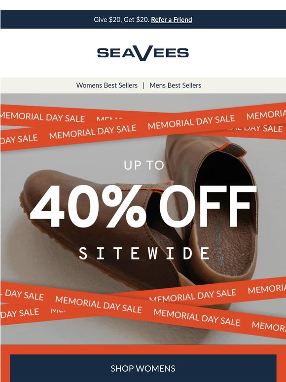 Don’t Miss Our Memorial Day Up to 40% Off Event