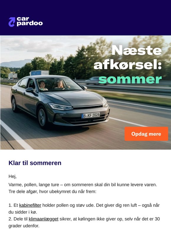 Sommercheck til bilen – klar til sæsonen