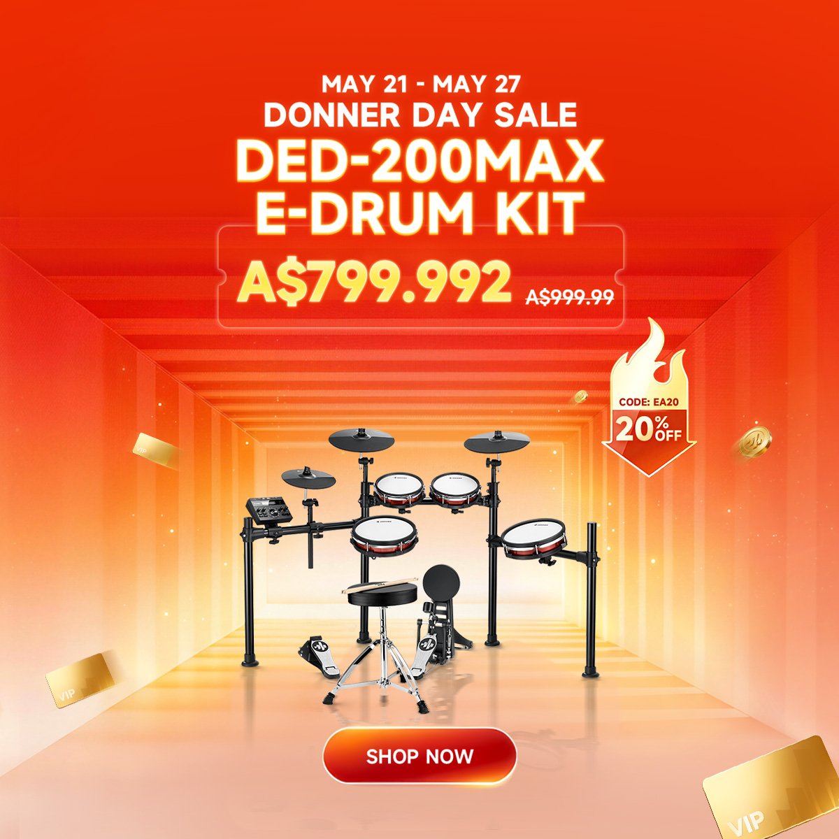 Donner DED-200MAX Electronic Drum Set