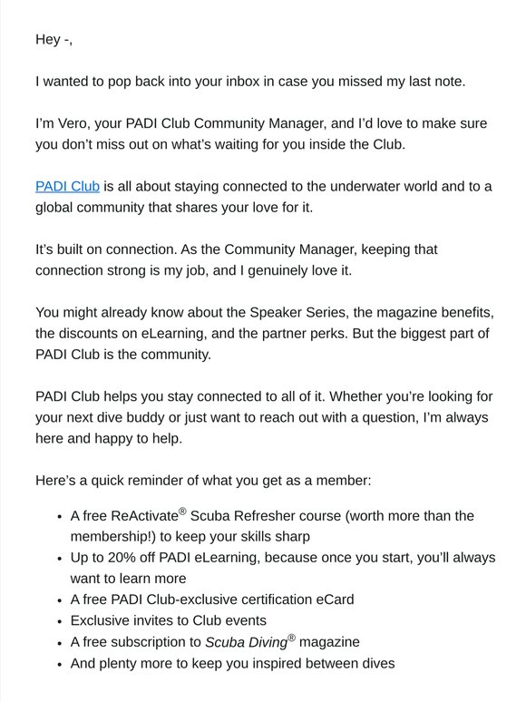Welcome to PADI Club 🌊