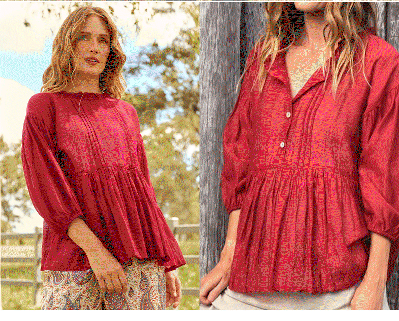 Shop Coco Blouse in Scarlet