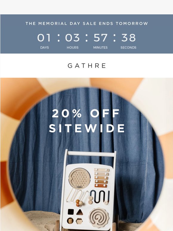 Tomorrow it's over. Today, 20% off.