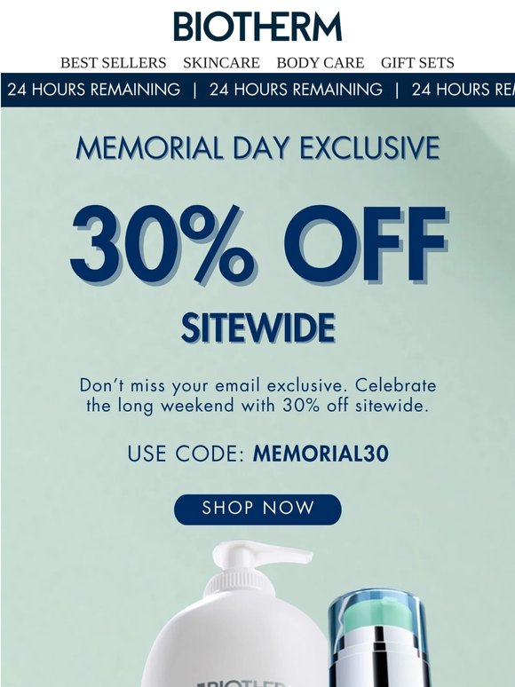 30% Off Sitewide Ends Soon