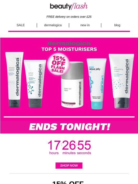 Hey , 15% Off Dermalogica Top 5 - Ends Tonight!