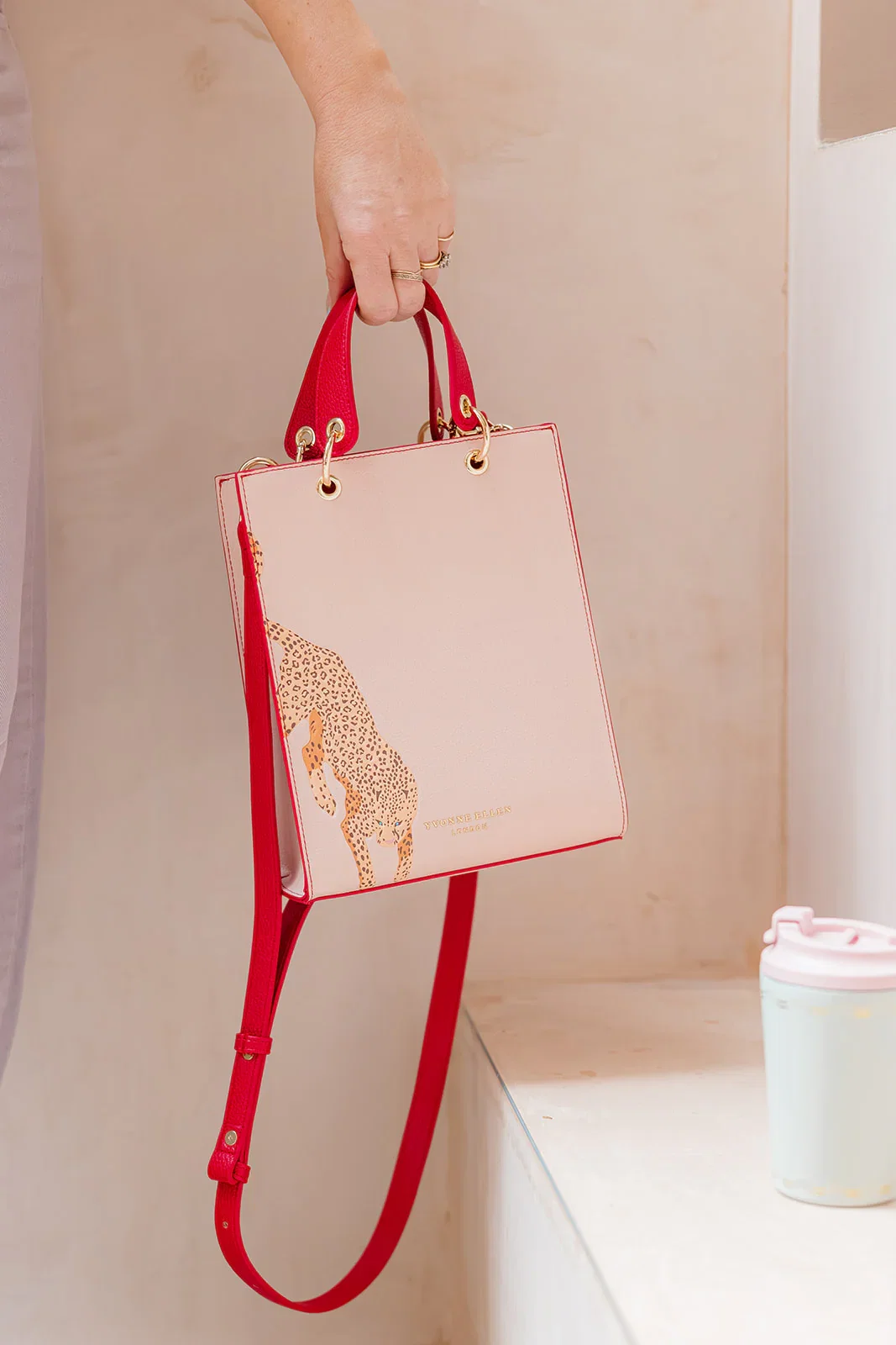 Image of Vintage Pink Cheetah Mini Structured Tote