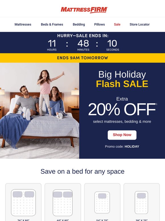 Time to celebrate 🥳 Treat yourself to an extra 20% off select beds & more