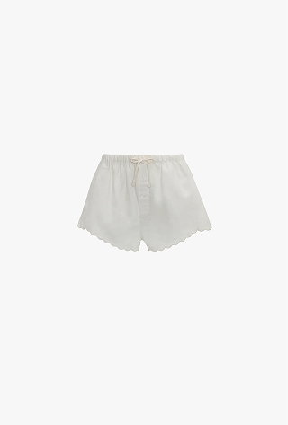Embroidered Mini Short In White