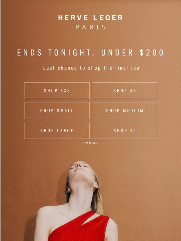 Under $200. Sale Ends Tonight