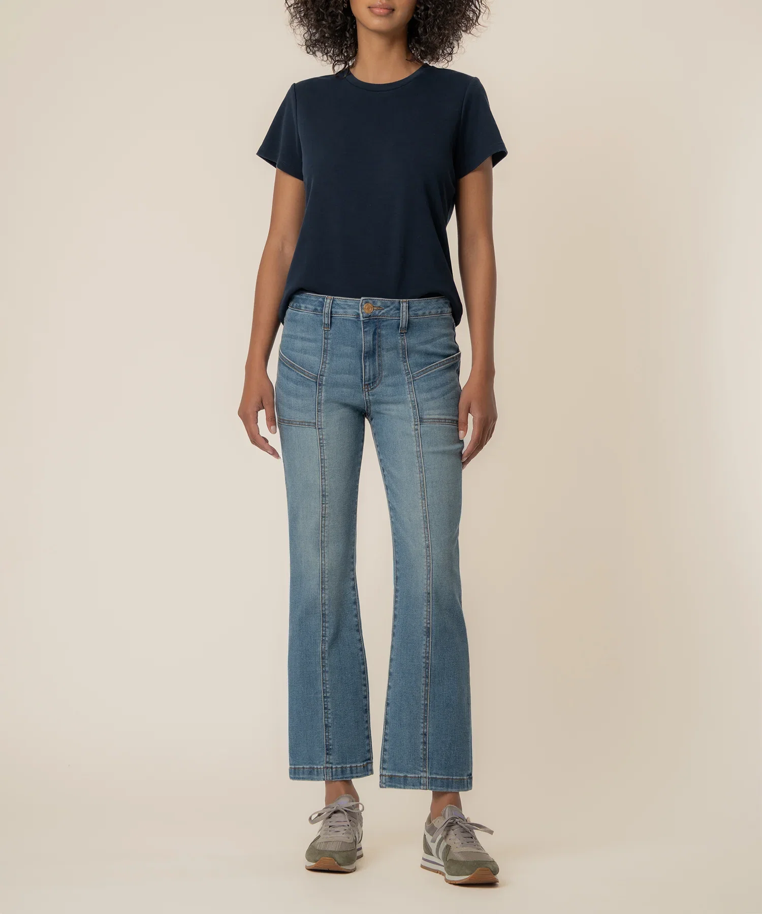 Image of Kelsey High Rise Ankle Flare, Petite in Articulated Wash