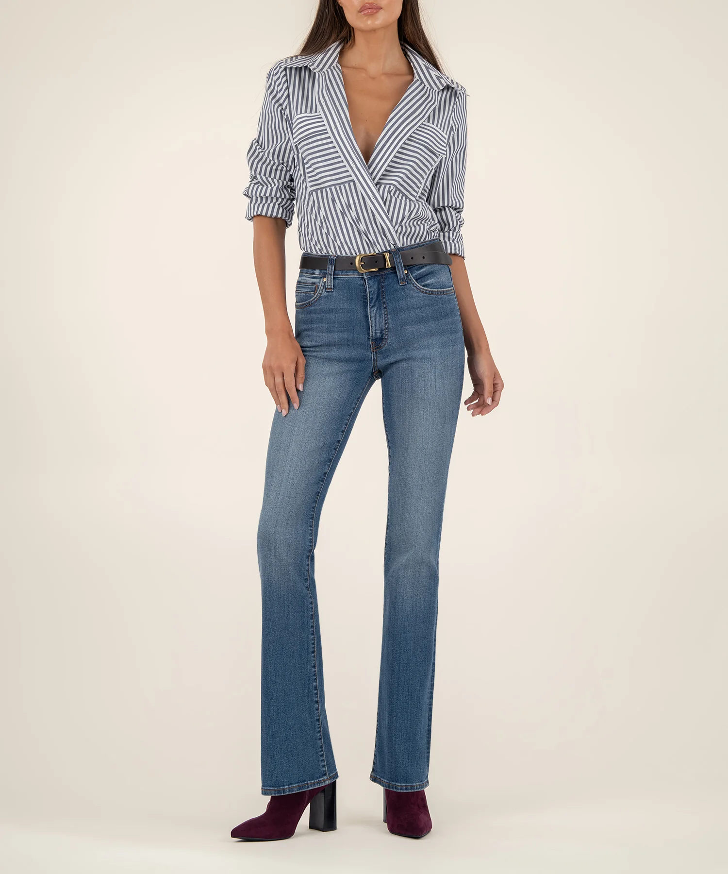 Image of Natalie High Rise Bootcut in Interactive Wash