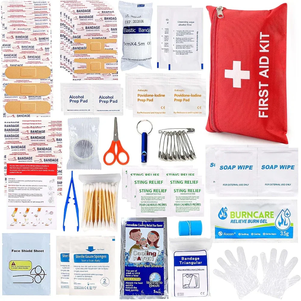 107-Piece First Aid Kit – Compact Emergency Kit for Home, Car & Travel – Lightweight Trauma & Survival Kit for Hiking, Camping, Sports & Outdoor Use
