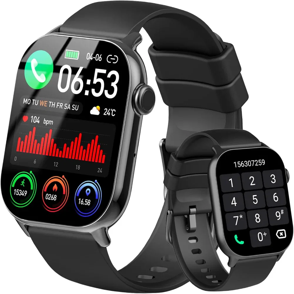 1.96" Smart Watch with Call – Fitness Tracker with 100+ Sports Modes, Heart Rate, Sleep, SpO2, IP68 Waterproof