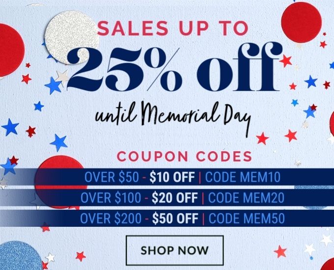 Up to 25% off Memorial Day Sale