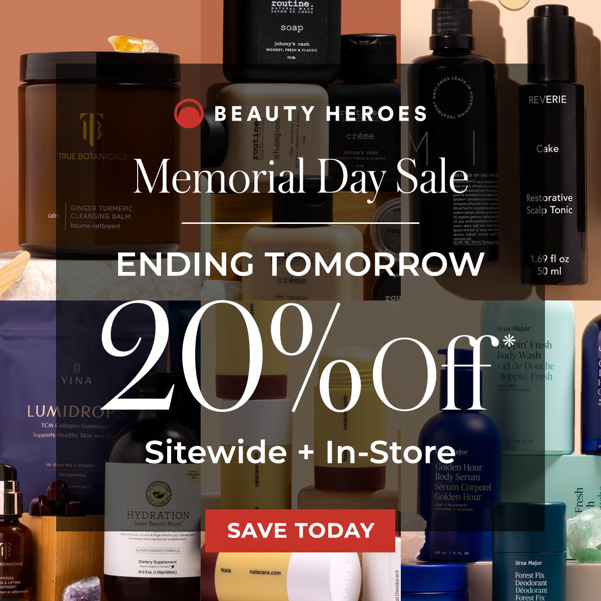 Memorial Day Sale Ending Tomorrow | 20% OFF Sitewide + In-Store