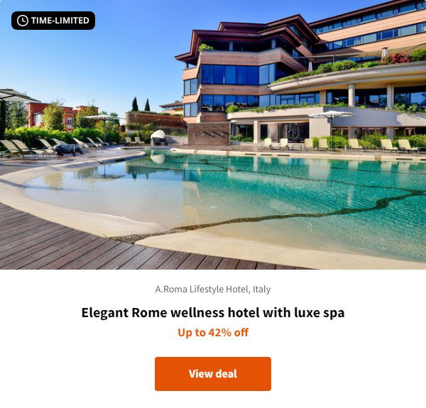 Elegant Rome wellness hotel with luxe spa