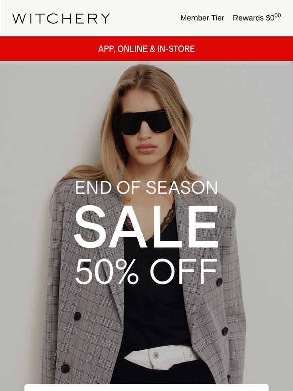 The End of Season Sale In-Store Now