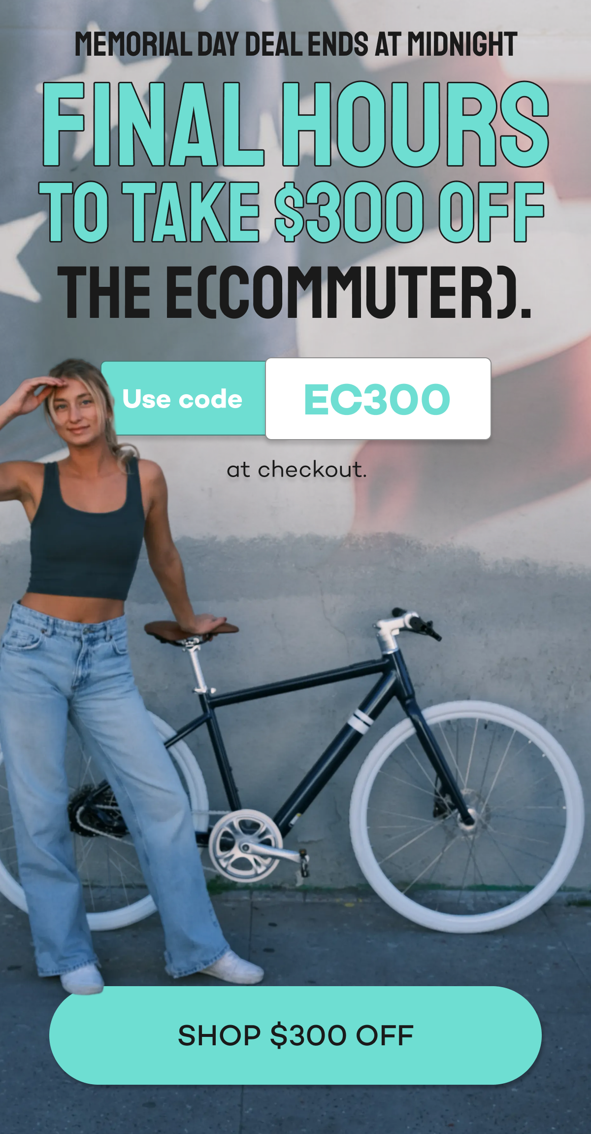 Final hours to take $300 off the e(commuter). Use code EC300 at checkout.