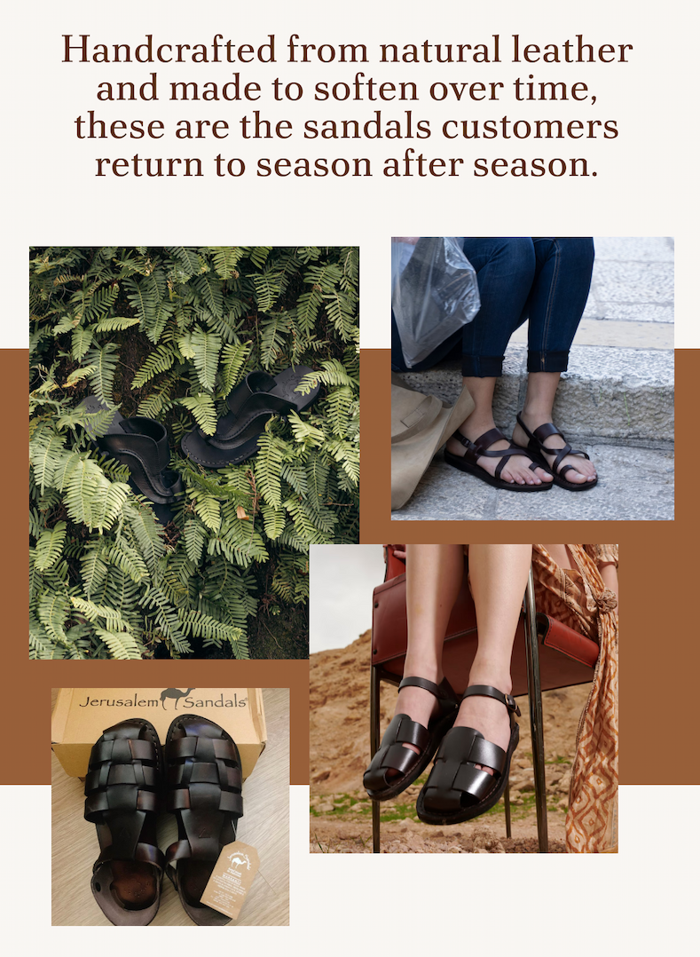 Handcrafted from natural leather and made to soften over time, these are the sandals customers return to season after season.