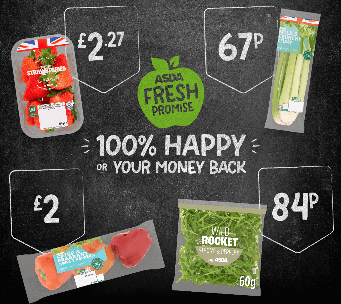 Asda fresh promise - 100% happy or your money back