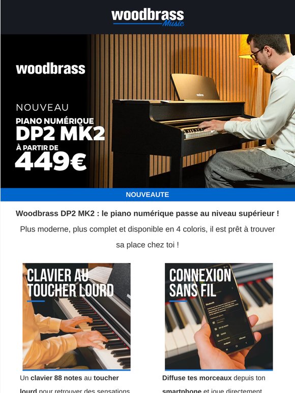 🎹 Woodbrass DP2 MK2 : le piano qui trouve sa place chez toi