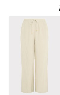 EVANS Curve Natural Brown Linen Wide Leg Trouser