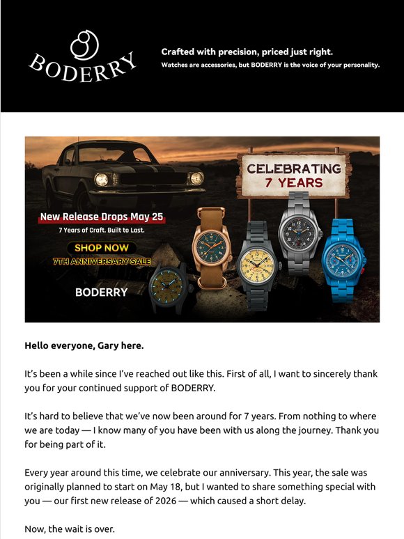 BODERRY 7th Anniversary Sale is Live