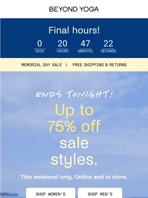 ENDS TONIGHT: Up To 75% Off