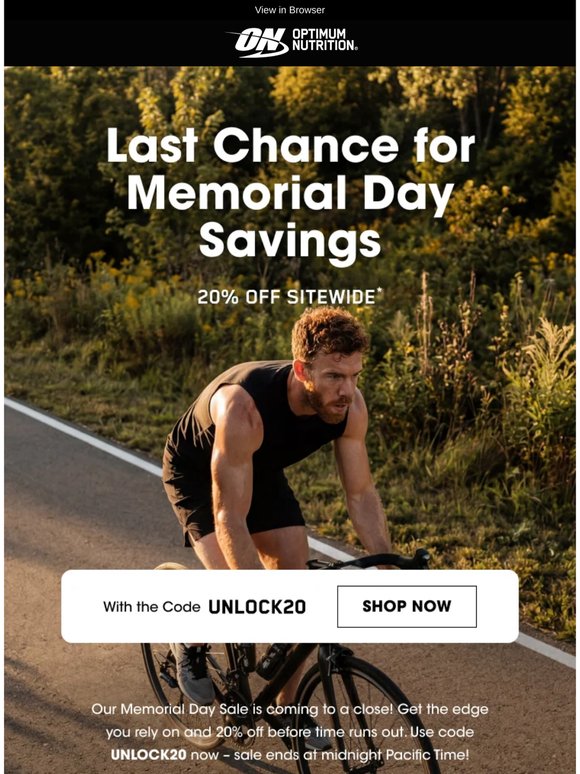 Last Chance to Save 20%