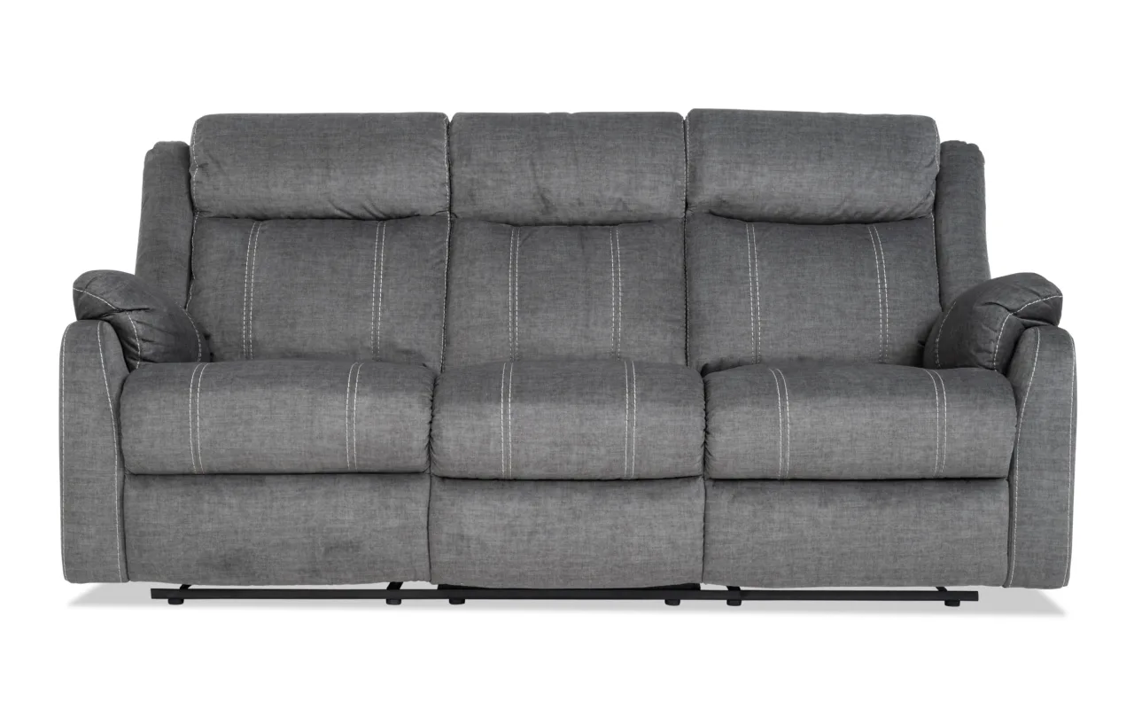 Lagoon Gray 81'' Manual Reclining Sofa