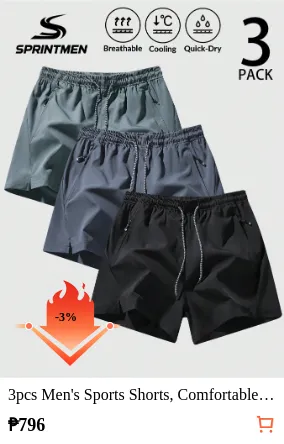 3pcs Men s Sports Shorts...