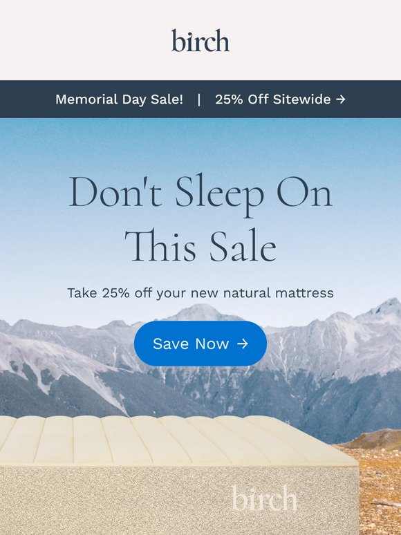25% OFF for Memorial Day ends tonight