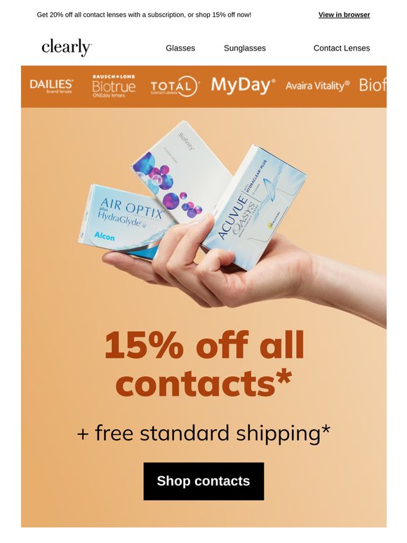 New sale on contact lenses sitewide!