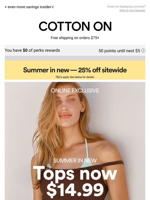 Your $14.99 tops are waiting