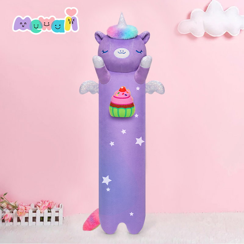 MeWaii® Loooong Family Original Design Tie-Dye Unicorn Plush Long Stuffed Animal Kawaii Plush Pillow Squishy Toy