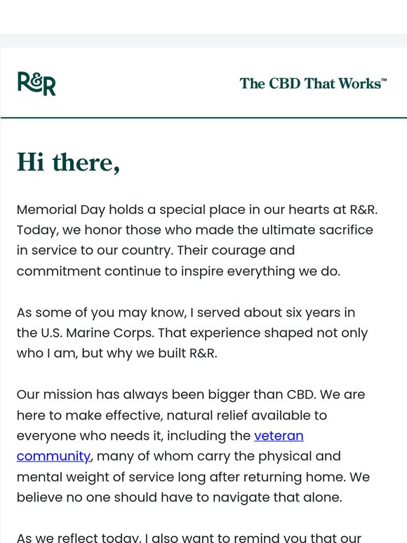 A Memorial Day Message From Dave
